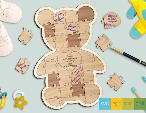 libro-de-visitas-con-rompecabezas-para-baby-shower-con-forma-de-oso-creativo-digital Libro De Visitas Con Rompecabezas Para Baby Shower Con Forma De Oso Creativo Digital